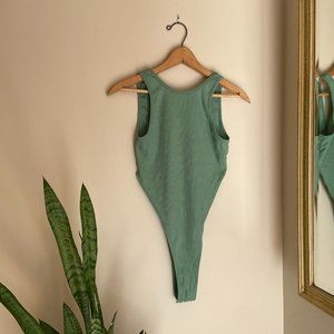 Green tank top body suit